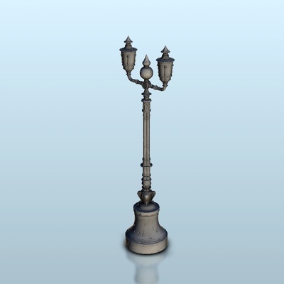 baroque lampadaire marteau guerre âge of sigmar forme d'épingle architecture 3d print model - Mito3D