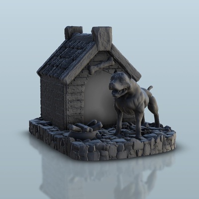 chien maison marteau guerre âge of sigmar forme d'épingle architecture 3d print model - Mito3D