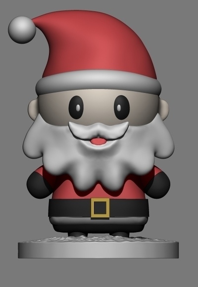 santa claus cute chibi pinshape merry 3d print model - Mito3D