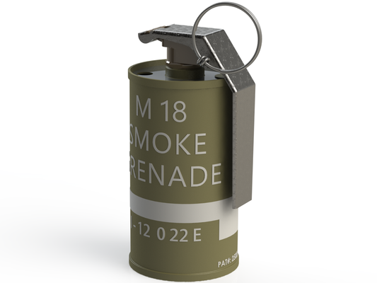 arcobaleno assedio granada de humo fumo bomba mano forma spillo rainbow six siege 3d print model - Mito3D