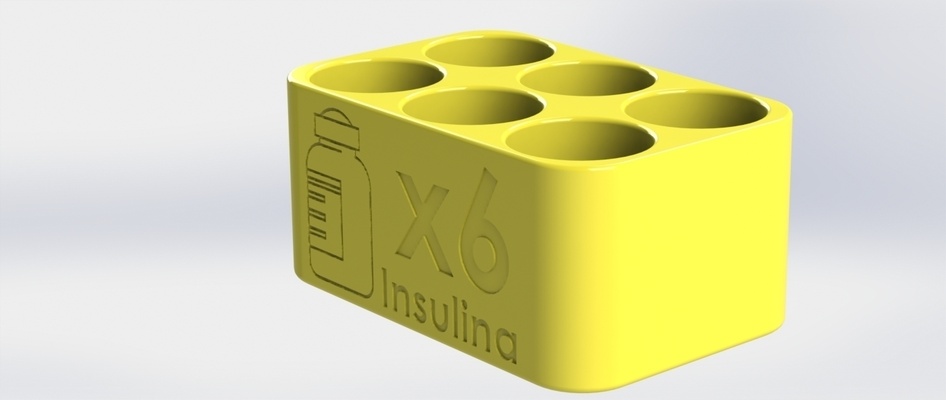 caja parà botellas de insulina bottiglia scatola forma spillo 3d print model - Mito3D
