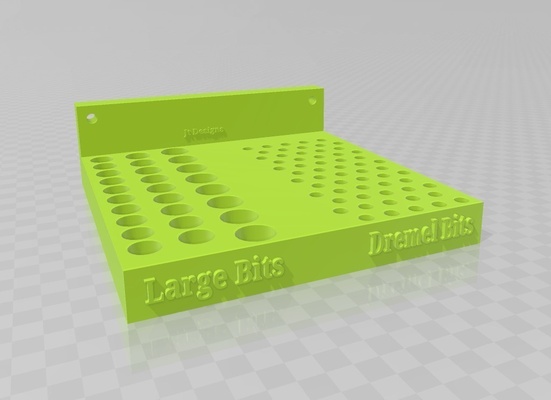 large drill bit dremel organizer pinshape shelf 3d print model - Mito3D