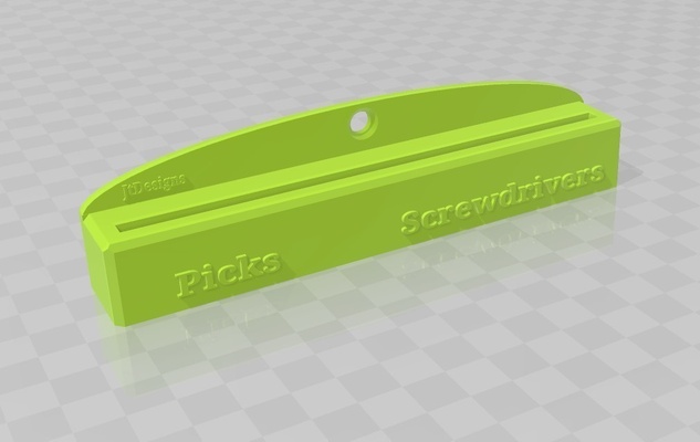 picks mini screwdriver shelf pinshape 3d print model - Mito3D