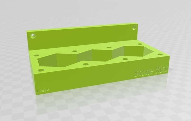 stone dremel bit holder pinshape shelf 3d print model - Mito3D
