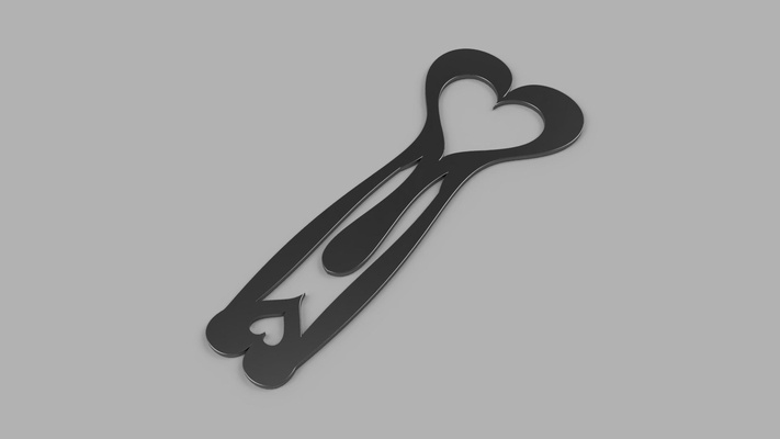 signet cœur forme d'épingle bookmark heart art 3d print model - Mito3D