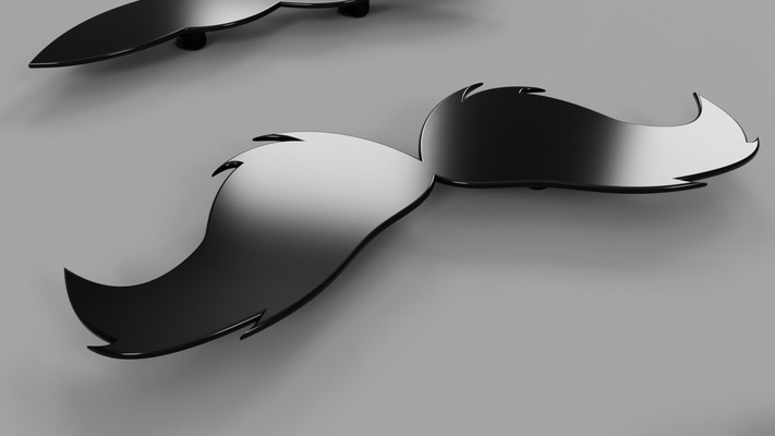 yanlış bıyık iğne şekli mustache toys 3d print model - Mito3D