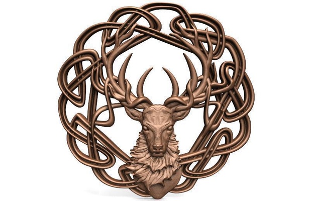 celtic deer cnc pinshape 3d print model - Mito3D