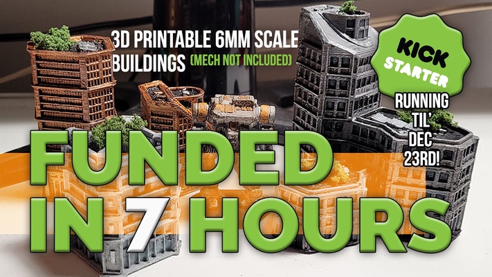 n-scale futuristic buildings pinshape battletech 3d print model - Mito3D