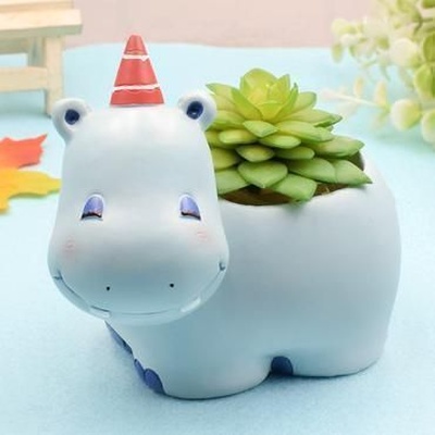 hippopotame planteur pot forme d'épingle 3d print model - Mito3D