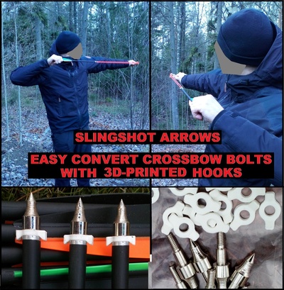 diy slingshot arrows pinshape 3d print model - Mito3D