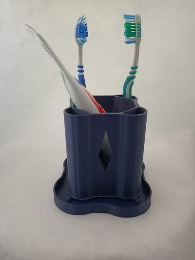 unique tooth brush paste holder drip tray pinshape bath 3d print model - Mito3D