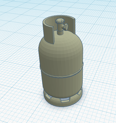 gas botella + válvula rc camión escala 1 10 forma alfiler car 3d print model - Mito3D