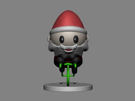 papai noel claus bicicleta fofa alfinete santa cute 3d print model - Mito3D