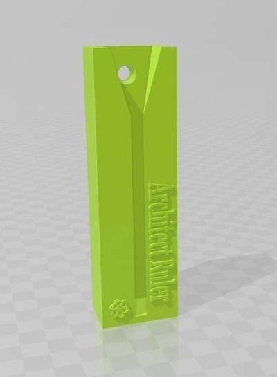 3sided architect ruler shelf pinshape 3d print model - Mito3D