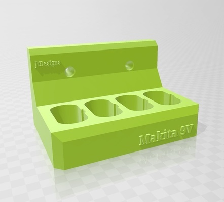 makita 9v battery shelf pinshape 3d print model - Mito3D
