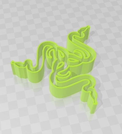razer logo art forme d'épingle 3d print model - Mito3D