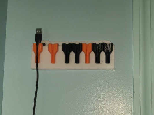 usb estante cable almacenamiento forma alfiler 3d print model - Mito3D