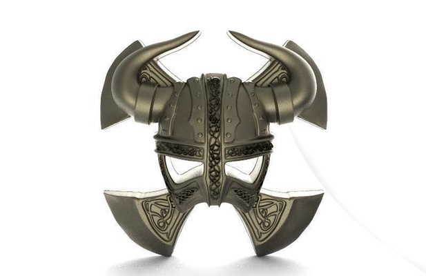 viking casque pendentif forme d'épingle 3d print model - Mito3D