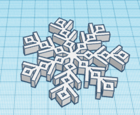 snow pinshape snowflake 3d print model - Mito3D