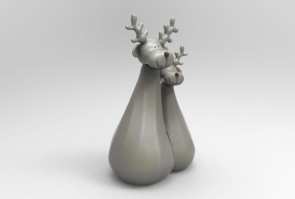 cervo natale forma spillo inverno figurina tradizionale figura pupazzo neve statua anno gelido arte medio splendente natura casa arredamento 3d print model - Mito3D