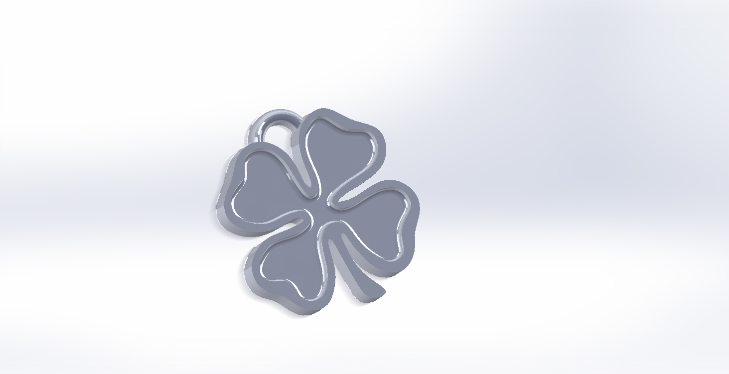 four-leaf clover pinshape keychain 3D print model - Mito3D