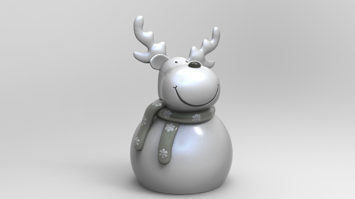 hirsch weihnachten 3 pinshape winter figur traditionell zahl schneemann statue eisig kunst leuchtenden natur haus dekor 3d print model - Mito3D