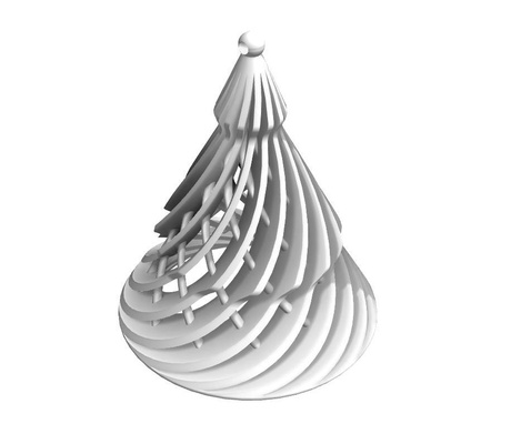 espiral navidad árbol forma alfiler 3d print model - Mito3D