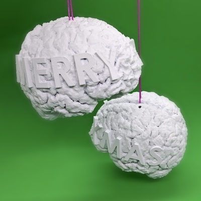 noël cerveau décoration forme d'épingle 3d print model - Mito3D