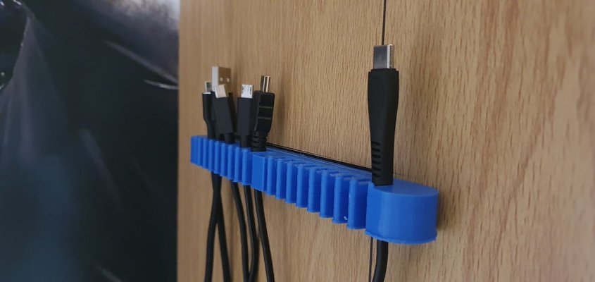 usb cable organizador forma alfiler usb holder 3d print model - Mito3D