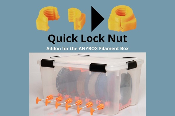 quick lock nut filament box pinshape filament-dryer 3d print model - Mito3D