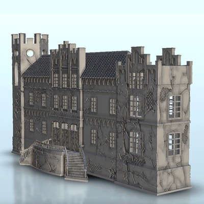luxueux palais 2 forme d'épingle architecture 3d print model - Mito3D