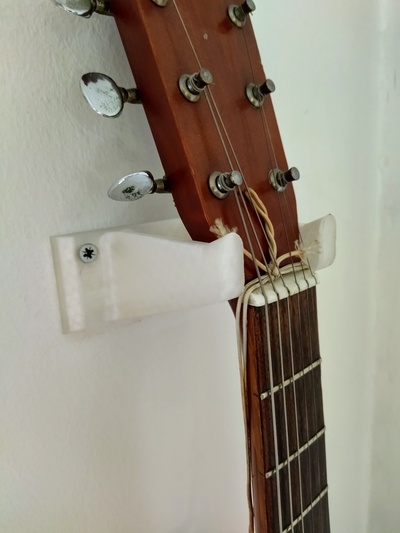 violão parede cabide longo alfinete 3d print model - Mito3D