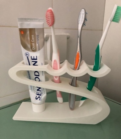 brosse dents titulaire soutien pinceaux forme d'épingle 3d print model - Mito3D