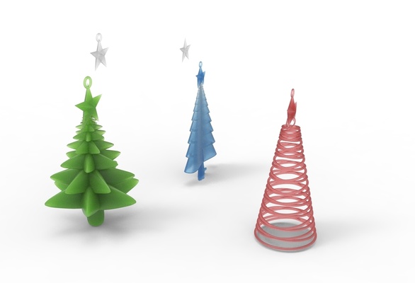 christmas trees pinshape tree 3d print model - Mito3D