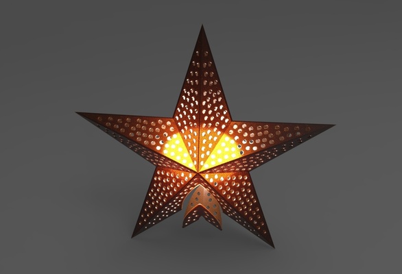 étoile lumière forme d'épingle 3d print model - Mito3D