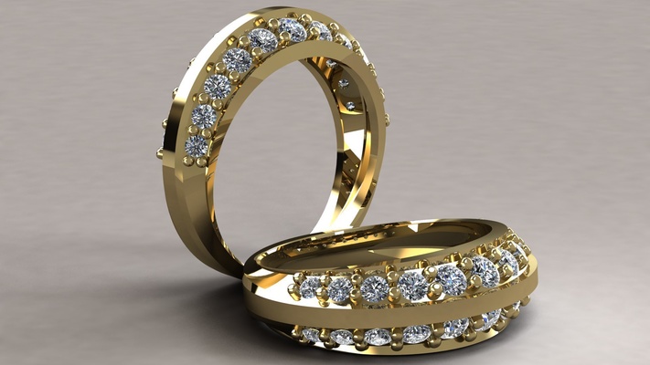tapered ring pinshape gem- 3d print model - Mito3D