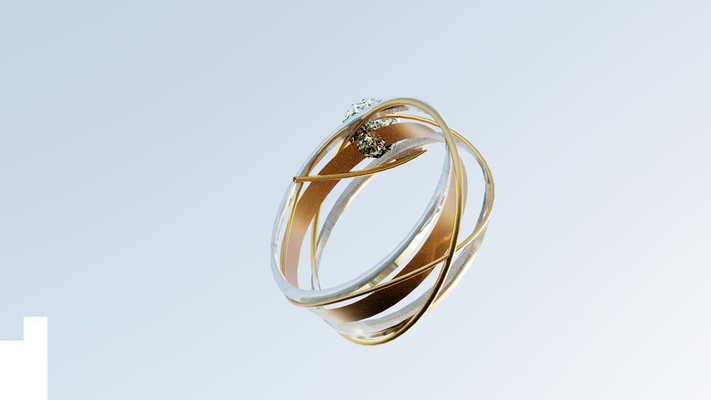 diamante anel alfinete 3d print model - Mito3D