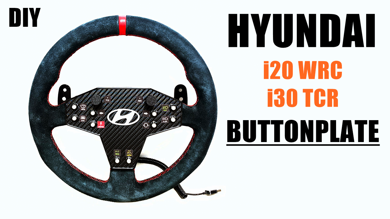 diy hyundai motorsport i20 wrc i30 tcr buttonplate pinshape 3D print model - Mito3D