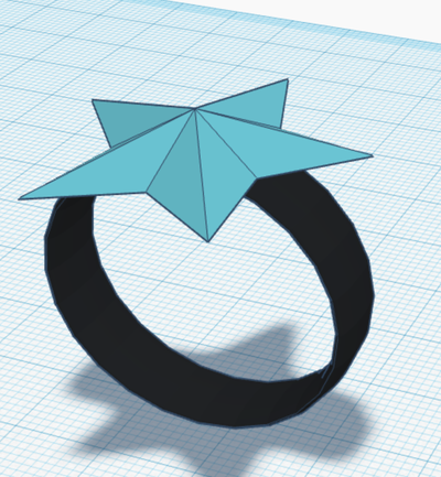 estrella anillo forma alfiler ring jewelry 3d print model - Mito3D