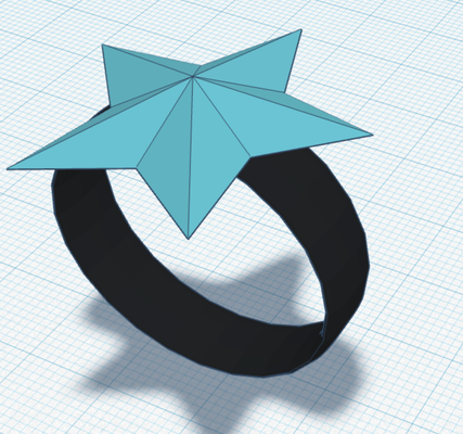 estrella anillo forma alfiler ring jewelry 3d print model - Mito3D
