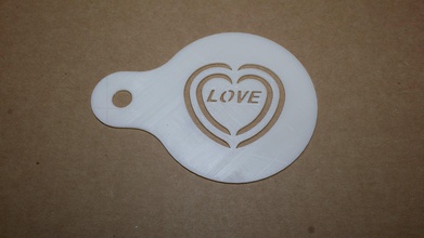 love coffee decoration template 1mm pinshape coffee 3d print model - Mito3D