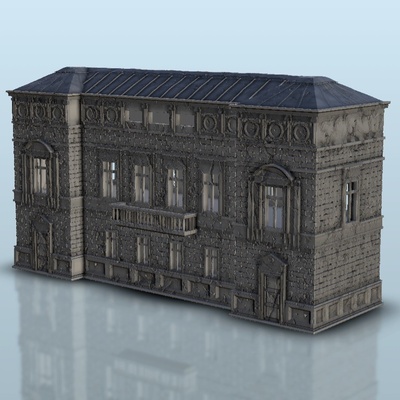 baroque bâtiment 6 forme d'épingle architecture 3d print model - Mito3D