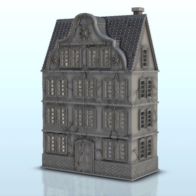 barok bina 8 iğne şekli mimari 3d print model - Mito3D