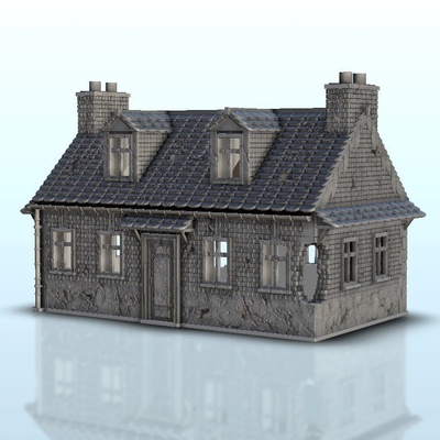 maison in ruines 13 forme d'épingle architecture 3d print model - Mito3D