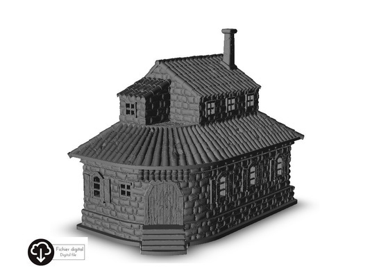 coin maison 24 forme d'épingle architecture 3d print model - Mito3D