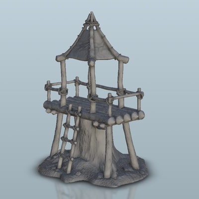 wooden outpost 26 pinshape architecture 3d print model - Mito3D
