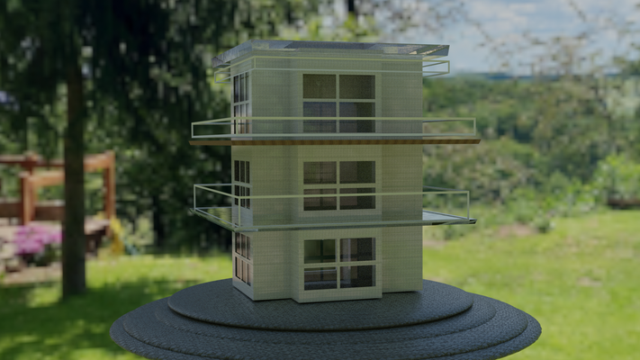 bina iğne şekli house model 3d print model - Mito3D