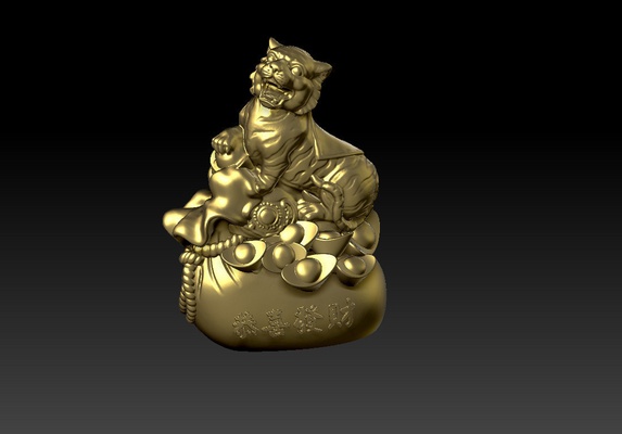 lucky tiger year - congratulations fortune decoration 1 pinshape 3d print model - Mito3D