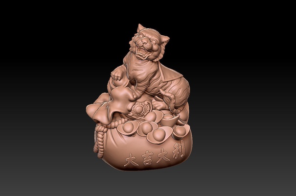 lucky tiger year - congratulations fortune decoration 2 pinshape 3d print model - Mito3D