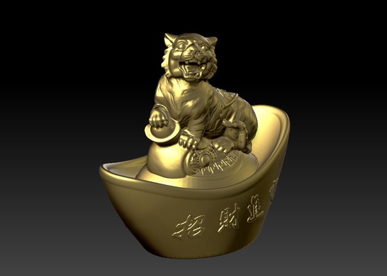 year of tiger gold ingot edition 2 pinshape 3d print model - Mito3D